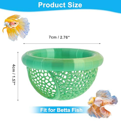 Floating Betta Cave & Hammock, Multi-Functional Hideout for Aquarium Green - color: Green
