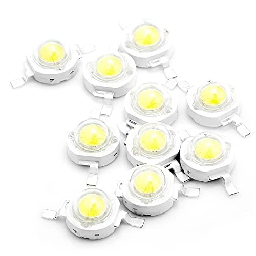 CHANZON 10 pcs High Power Led Chip 3W White 6000K - 6500K | (600mA - 700mA / DC 3V - 3.4V / 3 Watt) Super Bright Intensity SMD COB Light Emitter Components Diode Bulb Bead DIY Lighting - color: C) White (6000k)