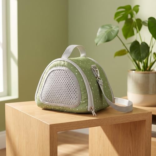 2pcs Small Animal Carrier Bag for Hamsters and Lizards with Breathable Mesh Window and Shoulder Strap, Lightweight Polyester Oxford Cloth Pet Carrying Case for Travel and Outing