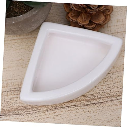 BESPORTBLE 1pc Reptile Feeding Bowl Ceramic Basin for Lizard Turtle Pets Escape Feeder Dish Non- Design White for Food Water Storage