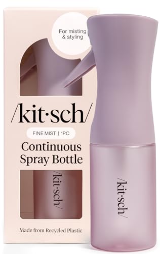 Kitsch Continuous Spray Bottle for Hair – Sheer Violet, 150ml | Fine Mister Spray Bottle & Water Spray Bottle – Recycled Hair Spray Bottle – Spray Bottles for Cleaning, Styling, & More - color: Sheer Violet
