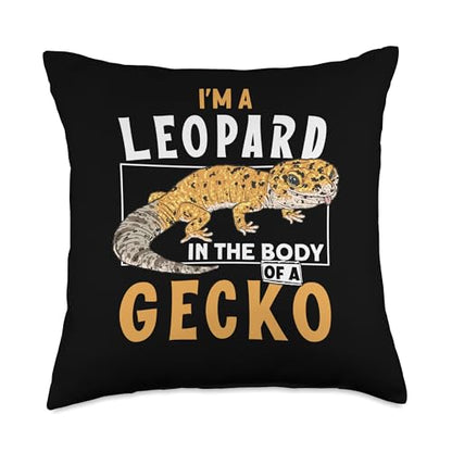 Leopard Gecko Food Starter Kit Habitat Pet Leopard Gecko Throw Pillow - size: 18x18