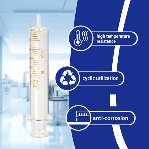 10 Pack 10ml Glass Syringe With Caps