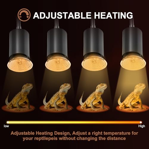 25W Uva Light Bulbs 4 Packs, Turtle Heat Lamp for Reptile | E26 Base Fit for Reptiles and Amphibian Tanks, Terrariums and Cages, Works with Various Lamp Fixtures