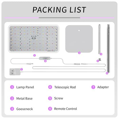 18W Grow Lights for Indoor Plants with Stand, Full Spectrum LED Plant Light for Indoor Plants,12-59 Inches Height Adjustable Growing Lamp with Auto On/Off Timer 4H/8H/12H, 4 Dimmable Brightnes | 120 LEDs Full Spectrum Plants Growing Light, 12-60" Height A