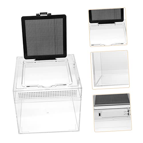 1pc Reptile Feeding Box Transparent Pet Display Container for Lizards Snakes and Turtles Lightweight and Compact Crawling Ventilation for Easy Observation and Cleaning