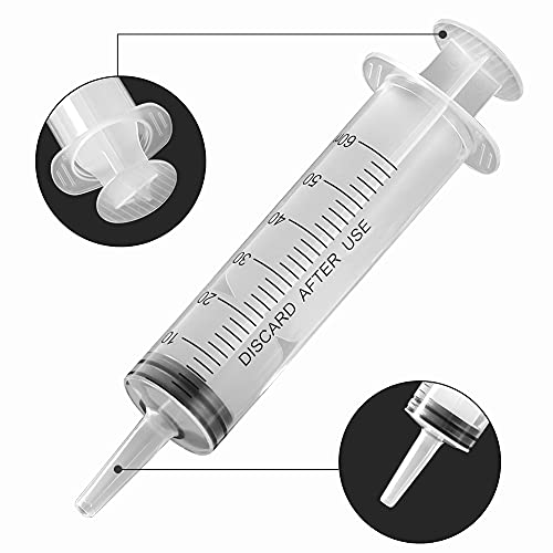 3 Pack 60ml Syringes with Cap, Sterile Syringe Individually Packaged for Labs, Liquid Measuring, Feeding Pets,Oil or Glue Applicator - style: 60ml