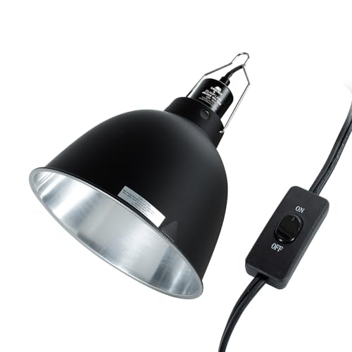 Reptile Light Fixture, 8.1in Deep Dome Reptile Heat Lamp Fixture with Switch, Terrarium UVB Basking Light Fixture for Bearded Dragon Snake Chameleon Lizard, Suitable for E26 Bulbs Up to 150W - size: 8.1'' 150W/1 Pack