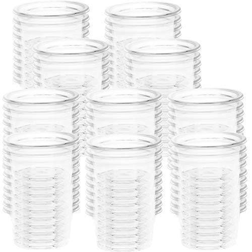 Small Gecko Food and Water Cups Plastic Feeder Cups, 100 Pack Feeding Bowls for Gecko Lizard and Other Small Pet, Capacity 1 oz