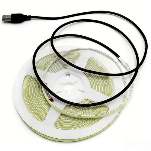 Ultra-Narrow 3mm USB-C COB LED Strip Lights Self-Adhesive, for Kitchen Cabinets, Bedroom, Gaming Desk (Green, 6ft) - color: Green, size: 6ft