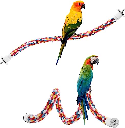 Bird Rope Perches,Parrot Toys 21 inches Rope Bungee Bird Toy (21 inches)[1 Pack] - size: 21 inches