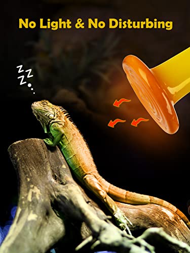 Ceramic Heat Emitter with Color Change Hint, Reptile Heat Lamp Bulb 100W No Light Emitting for Bearded Dragon Snake Chick Lizard Turtle Pet Amphibian