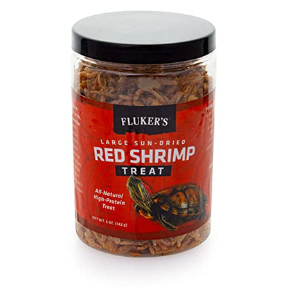 Fluker's All Natural Large Sun-Dried Red Shrimp, High Protein Treats, Aquatic Turtle Food, Great for Aquatic Frogs, Tegus, Monitors, and Tropical Fish, 5 oz - size: 5 Ounce (Pack of 1)