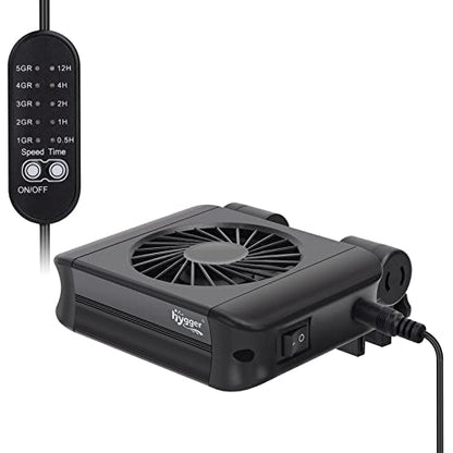 hygger Aquarium Chillers Fan, Quiet Fish Tank Cooling Fan Equipment with Adjustable Timer Speed Controller, Suitable for Freshwater Saltwater Tanks(1-Fan Head) - size: 1-Fan Head