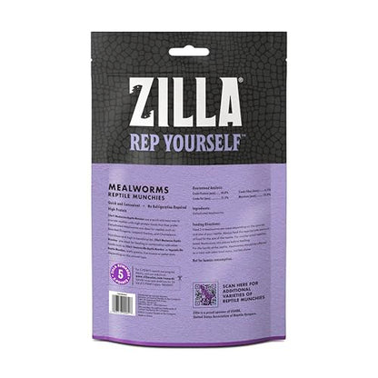 Zilla Reptile Munchies, Mealworms, All-Natural, Dehydrated Mealworms, Ideal for Bearded Dragons, Leopard Geckos, Chameleons and other lizards, Resealable Bag | All-Natural, Dehydrated, Ideal for Bearded Dragons, Leopard Geckos, Chameleons and Other Lizard