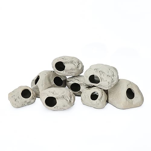 Aquarium Rock Cave Decor for Shrimp Cichlid Hiding Breeding Set 8 - style: Set 8