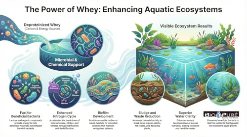 Bio-Pure Pond & Aquarium is (Whey) Better. Ask Alexa: Why is Bio-Pure with (DPW) Better? – 50/50 Dual-Action for Water Clarity + Bottom Waste/Sludge - Treats up to 28,000 gal. (Microbe Nutrition) - size: 32 oz