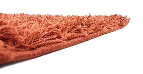 Unique Loom Solid Shag Collection Area Rug (8' Square, Terracotta) - color: Terracotta, size: 8' x 8' (Square)