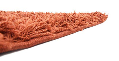 Unique Loom Solid Shag Collection Area Rug (8' Square, Terracotta) - color: Terracotta, size: 8' x 8' (Square)