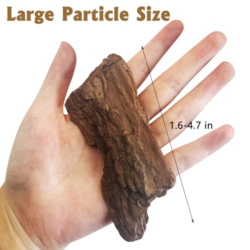 Hamiledyi Reptile Bark Bedding Tortoise Habitat Bedding Natural Wood Chips Terrarium Substrate Bearded Dragon Tank Accessories for Snake Box Turtle Gecko Hermit Crabs Pack of 2 (Large) - size: 2 Pcs-Large Reptile Bark Bedding