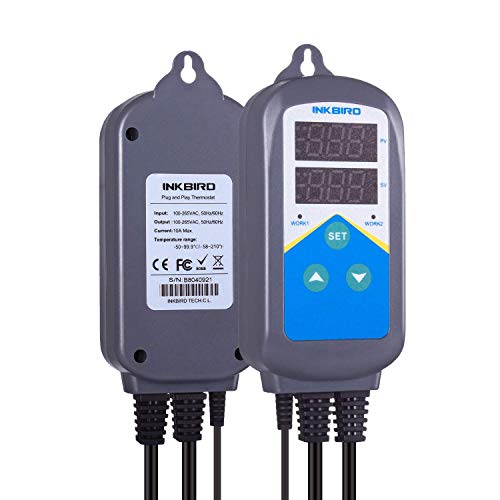 Inkbird Aquarium Heater with Probe Thermostat Fish Ornamental Shrimp Reef Tanks 24 Hours Double Time with Day Night Automatic Temperature Controller - size: ITC-306T (with Aquarium Probe)