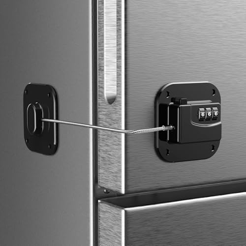 Refrigerator Lock, Combination Lock for Refrigerator Cabinets - color: Black