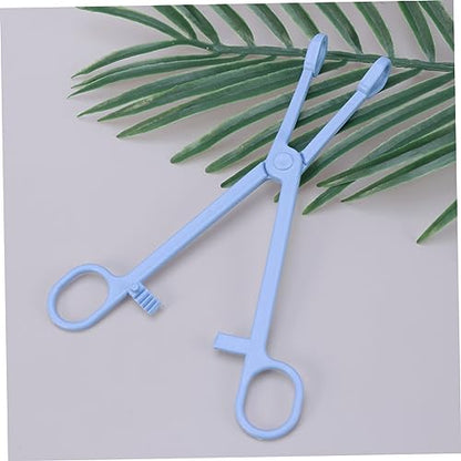 2pcs Plastic Reptile Stool Clamp for Easy Pet Waste Cleanup Stylish Scissors Design for Lizards Birds and Animals