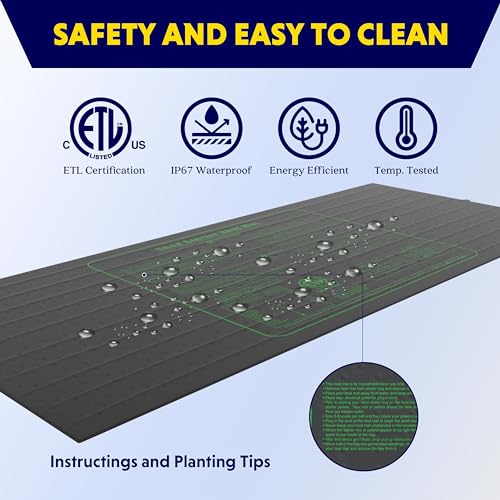 iPower Seedling Heat Mat Upgraded Technology, 48" X 20" Waterproof Durable Germination Station Heating Mat, Warm Hydroponic Pad for Indoor Home Gardening Seed Starter - size: 48" x 20", style: Heat Mat - Upgrade Version