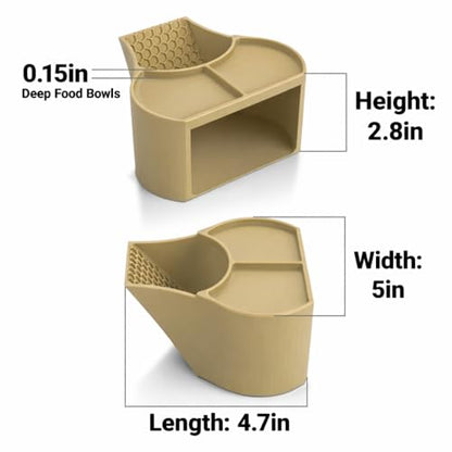 Hermit Crab Habitat Shelter with Dual Food Bowls, 2-in-1 Cave Shelter & Feeding Dish, Textured Climbing Ramp & Viewing Window, Hermit Crab Accessories for Habitat & Tank Setup (Sand) - color: Sand