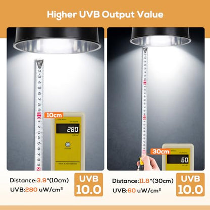 UVB Bulb for Reptiles, 10.0 26W UVB Light for Reptiles, Hygger zoo UVA UVB Reptile Light Bulb Reptile UVB Bulb UVB Light for Bearded Dragon Turtle Lizard Reptile Lamp Terrarium Lamp for Desert Reptile - size: 10.0-6.1 Inch