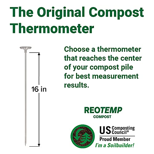 16 Inch Fahrenheit Backyard Compost Thermometer with Digital Composting Guide