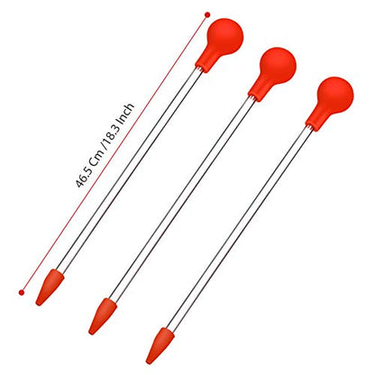 Aquarium Choice Coral Feeder Long Syringe Tube Liquid Fertilizer Feeder SPS HPS Marine Reef Coral Feeder Tool Fish Excreta Cleaner (3 Units 46.48CM/18.31 Inch) - size: 3 units 46.51CM/18.31 Inch