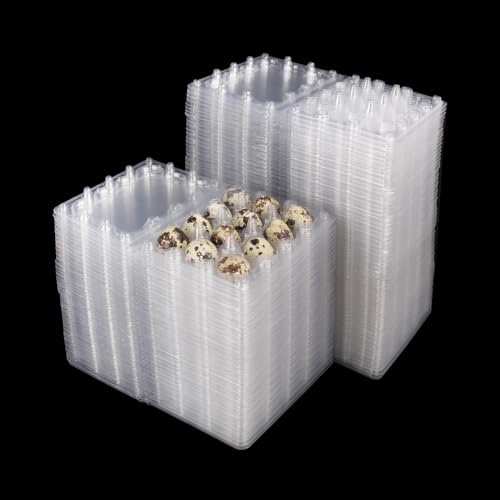 220 Pack Quail Egg Cartons, Clear Plastic Quail Egg Trays, Holds up to 12 Quail Eggs Securely - Your Ultimate Small Eggs Carton Holders for Bulk Storage and Display - size: 220 Pack Quail Egg Cartons 12 Grids