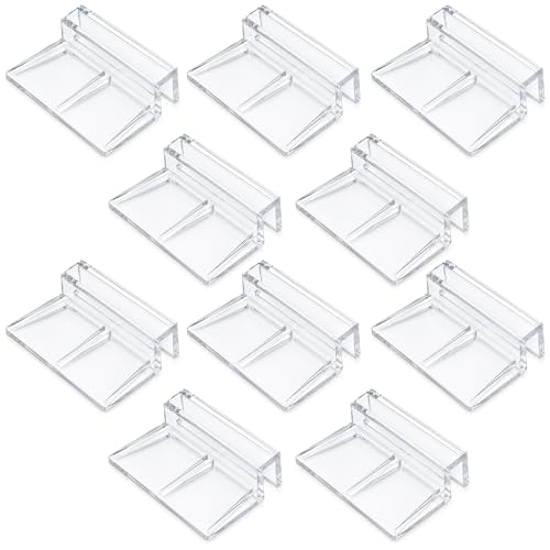 10 Pack Aquarium Lid Clips 6.3mm Aquarium Cover Bracket Rimless Fish Tank Glass Cover top Support Acrylic and Glass Aquariums top Clips Aquariums Hood Holder Plastic Fish Tank Covers