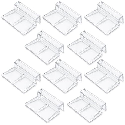 10 Pack Aquarium Lid Clips 6.3mm Aquarium Cover Bracket Rimless Fish Tank Glass Cover top Support Acrylic and Glass Aquariums top Clips Aquariums Hood Holder Plastic Fish Tank Covers