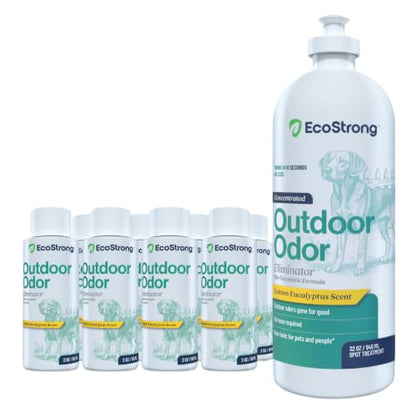 Outdoor Odor Eliminator | Outside Dog Urine Enzyme Cleaner – Powerful Pet, Cat, Animal Scent Deodorizer | Professional Strength for Yard, Turf, Kennels, Patios, Decks (10-2oz Shots with Halo Sprayer) - style: 10-2oz Shots with Halo Sprayer