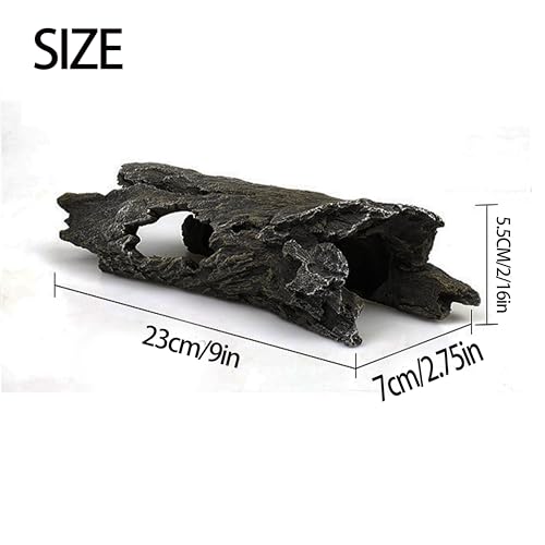 Fish Tank Decorations-Bearded Dragon Tank Accessories Aquarium Decor, Reptile Hide Tree Trunk Betta Lizard Snake Gecko Axolotl Spider Turtles Bearded Dragon Tank Accessories (Black)