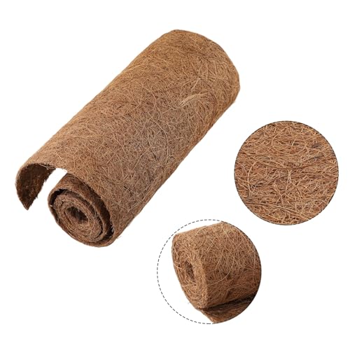 Natural Coconut Fiber Mat 20x100cm Cuttable Reptile Terrarium Liner Breathable Soil Cover for Hanging Baskets Vases Brown