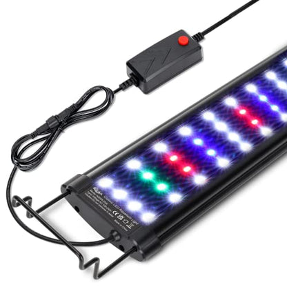 AQQA Aquarium Light,Full Spectrum LED Fish Tank Lights | 12"-54" Adjustable Multi-Color White Blue Red Green LEDs with Extendable Brackets,14W-31W for Freshwater Plants 28W (36"-48") - size: 28W (36"-48")