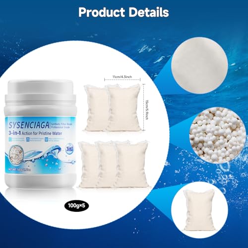 Aquarium Filter Resin Media, 500g with Mesh Bag for Clearer Water | 500g resin media helps reduce tannin discoloration, yellow water, cloudiness, and odors in fresh or saltwater tanks