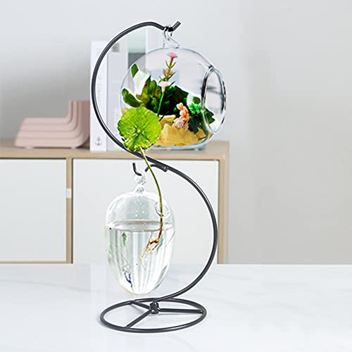 YY YEARCHY Ornament Display Stand Holder Home Wedding Decoration Rack for Hanging Glass Globe Air Plant Flower Pot Stand Iron Pot Hook Stand Terrarium Witch Ball (1, 13.4"*4.9") | Home Wedding Decoration Rack for Hanging Glass Globe Air Plant Flower Pot T