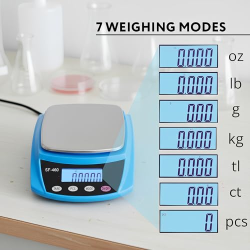 Digital Lab Scale 600g x 0.01g Accuracy Laboratory Balance (Blue) - color: Blue