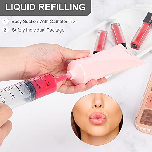 3 Pack 60ml Syringes with Cap, Sterile Syringe Individually Packaged for Labs, Liquid Measuring, Feeding Pets,Oil or Glue Applicator - style: 60ml