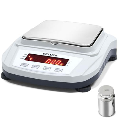 Lab Scale 600g/0.01g High Precision Digital Scale with 500g Weights Analytical Balance Electronic Scale for Kitchen Lab Weighing - style: 600g x 0.01g with weight