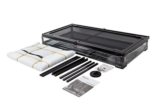 REPTI ZOO 50 Gallon Reptile Glass Terrarium Tank Double Hinge Door with Screen Ventilation Large Reptile Terrarium 36" x 18" x 18"(Knock-Down) - color: Black