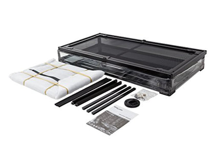 REPTI ZOO 50 Gallon Reptile Glass Terrarium Tank Double Hinge Door with Screen Ventilation Large Reptile Terrarium 36" x 18" x 18"(Knock-Down) - color: Black
