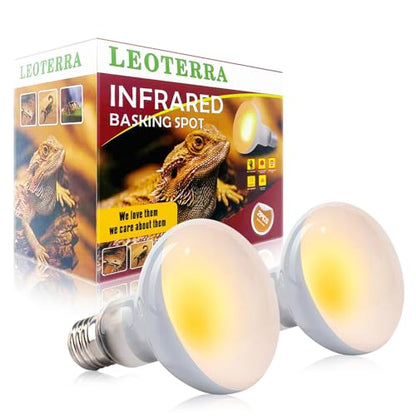 Leoterra 75W Reptile Basking Spot Bulb (2-Pack),Thickened Glass UVA Heat Lamp for Medium 20-40 Gallons Terrariums,Ideal for Juvenile Bearded Dragons, Blue Tongue Skinks, Aquatic Turtle Docks(E26 110V) - style: B8075 Basking light
