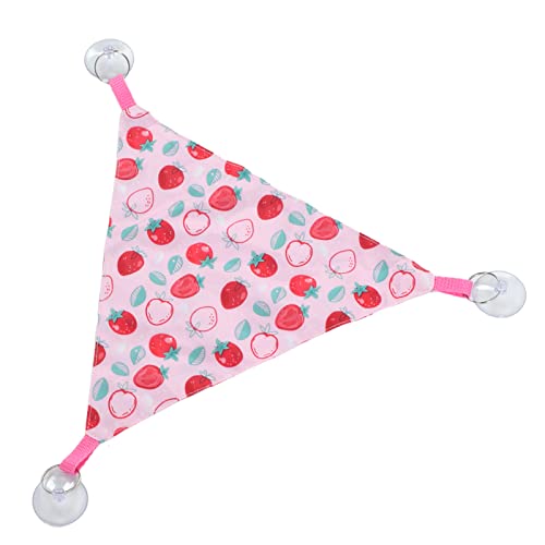 Zerodis Reptile Hanging Bed, Bearded Dragon Strawberry Hammock Hanging Lounger with Adhesive Suction Cup for Climbing Guinea Pig Hamster Lizard 2pcs - size: Pink strawberry size S