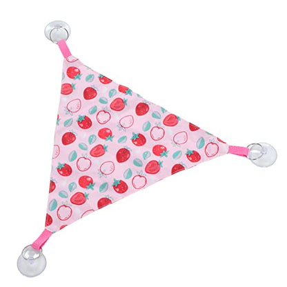 Zerodis Reptile Hanging Bed, Bearded Dragon Strawberry Hammock Hanging Lounger with Adhesive Suction Cup for Climbing Guinea Pig Hamster Lizard 2pcs - size: Pink strawberry size S