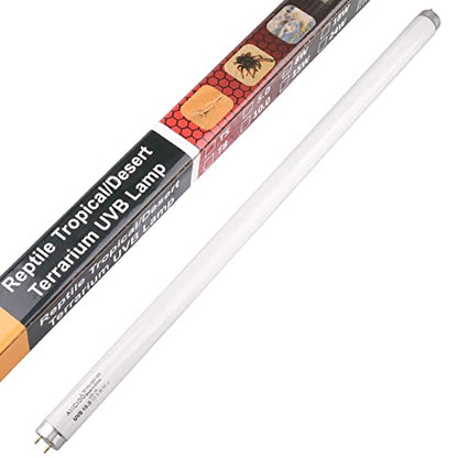 Aiicioo T8 UVB Reptile Light - 10.0 Reptile Fluorescent Light Bearded Dragon Desert UVB Bulb 24 inch 18 watt for Reptile Turtles Chameleon Tortoises Lizard - style: T8 Tube-18W 10.0